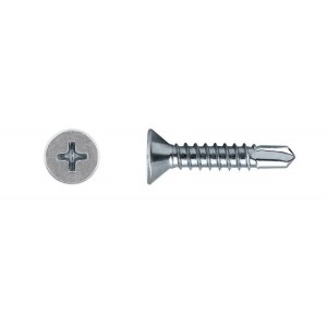 Suruburi autoforante, DIN 7504P - surub autoforant cu cap inecat, zincat alb, Fixkit.ro