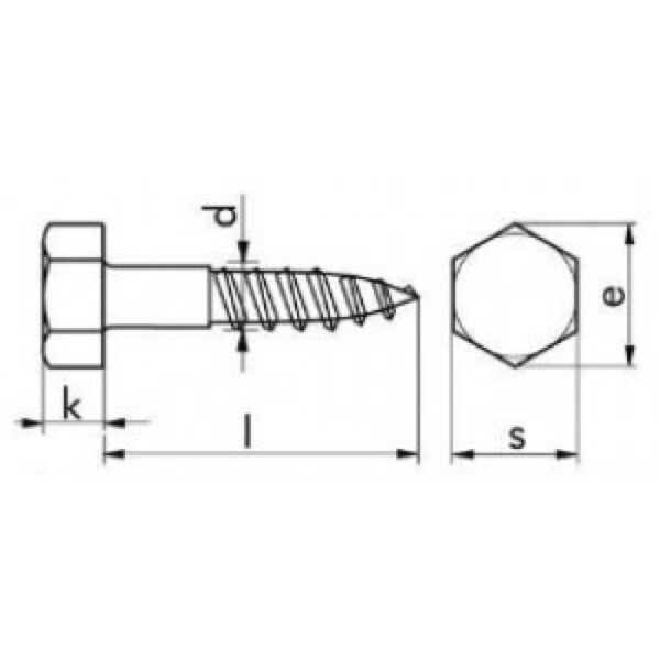 DIN 571 – surub cu cap hexagonal, zincat, 2, Fixkit.ro