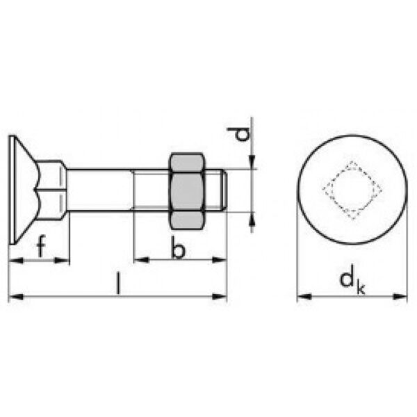 DIN 608 – 10.9 – surub cu cap inecat, negru