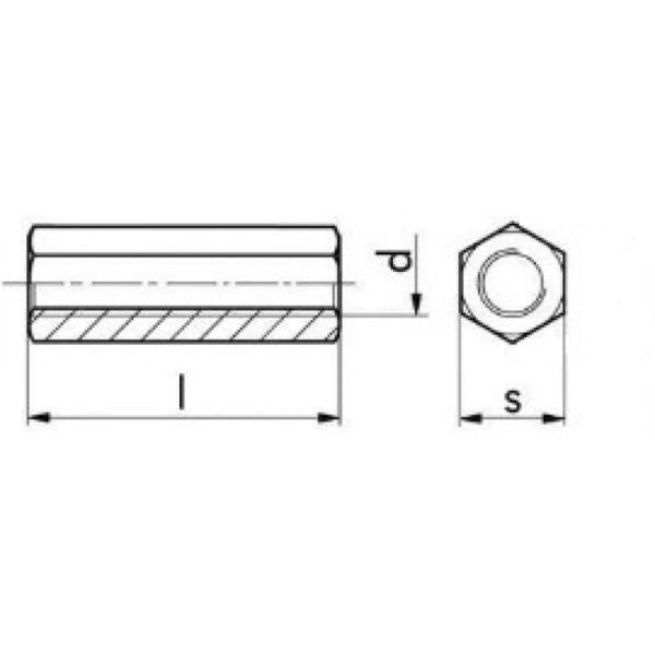 DIN 6334 – A2, piulita hexagonala de cuplare, 2, Fixkit.ro