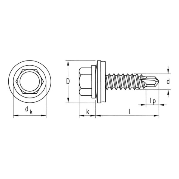 DIN 7504K – R – surub autoforant cu varf redus, zincat alb