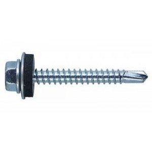 Suruburi autoforante, DIN 7504K + EPDM - surub autoforant cu cap hexagona, zincat alb, Fixkit.ro