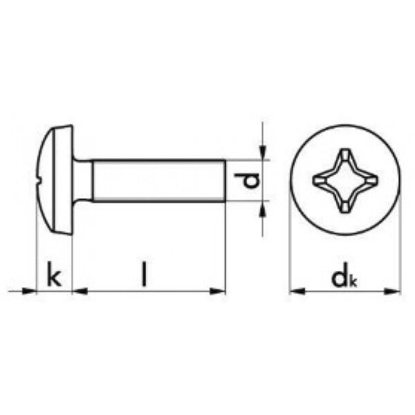 DIN 7985 – 4.8 – surub cu cap bombat, zincat