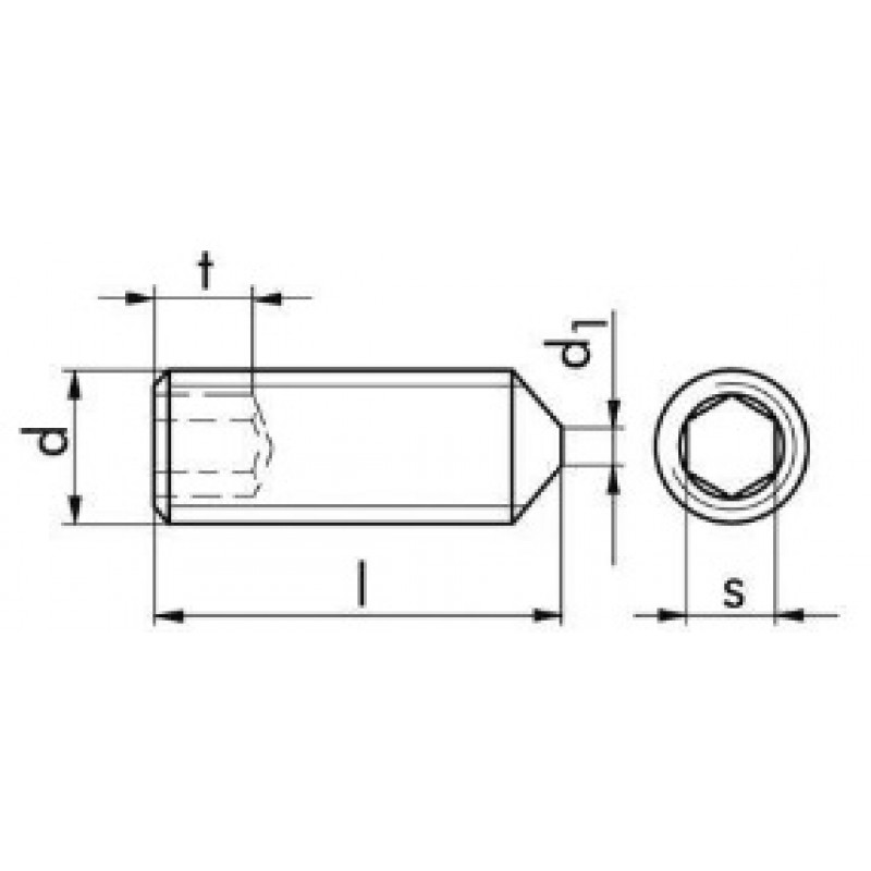 DIN 914 - stift filetat, negru - FixKit