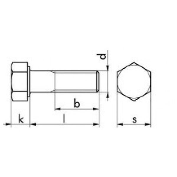 DIN 931-10.9 – surub cu cap hexagonal, filet partial, negru, 2, Fixkit.ro