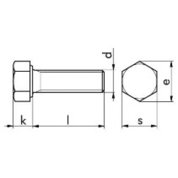 DIN 933 – 10.9 – surub filetat total, negru