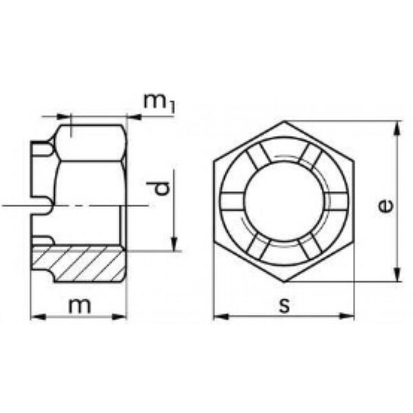 DIN 935-8, piulita crenelata, 2, Fixkit.ro
