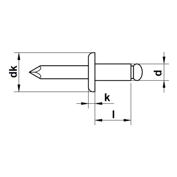 DIN 7337, pop-nit cu cap marit, aluminiu/ otel