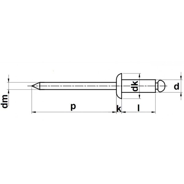 DIN 7337, pop-nit, aluminiu/ otel, 2, Fixkit.ro