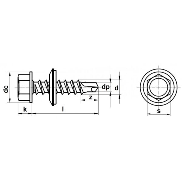 RAL 8017 – surub autoforant cu varf redus, maro