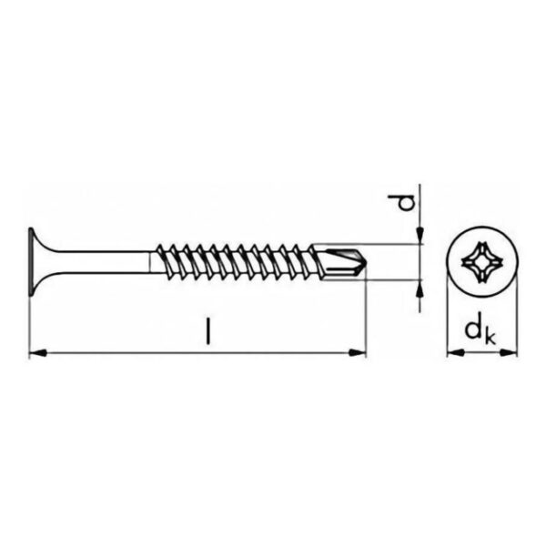 Art. 102 – surub autoforant pentru gips-carton, fosfatat, 2, Fixkit.ro