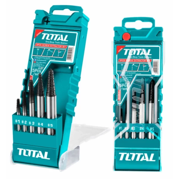 Scule pentru filetare, Set 5 bucati extractor suruburi TOTAL, Fixkit.ro
